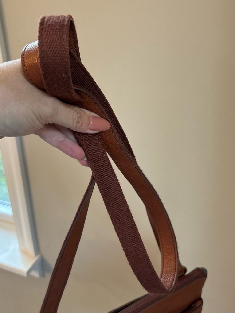 Fossil Cognac Pebbled Leather Crossbody Bag - Picture 8 of 8